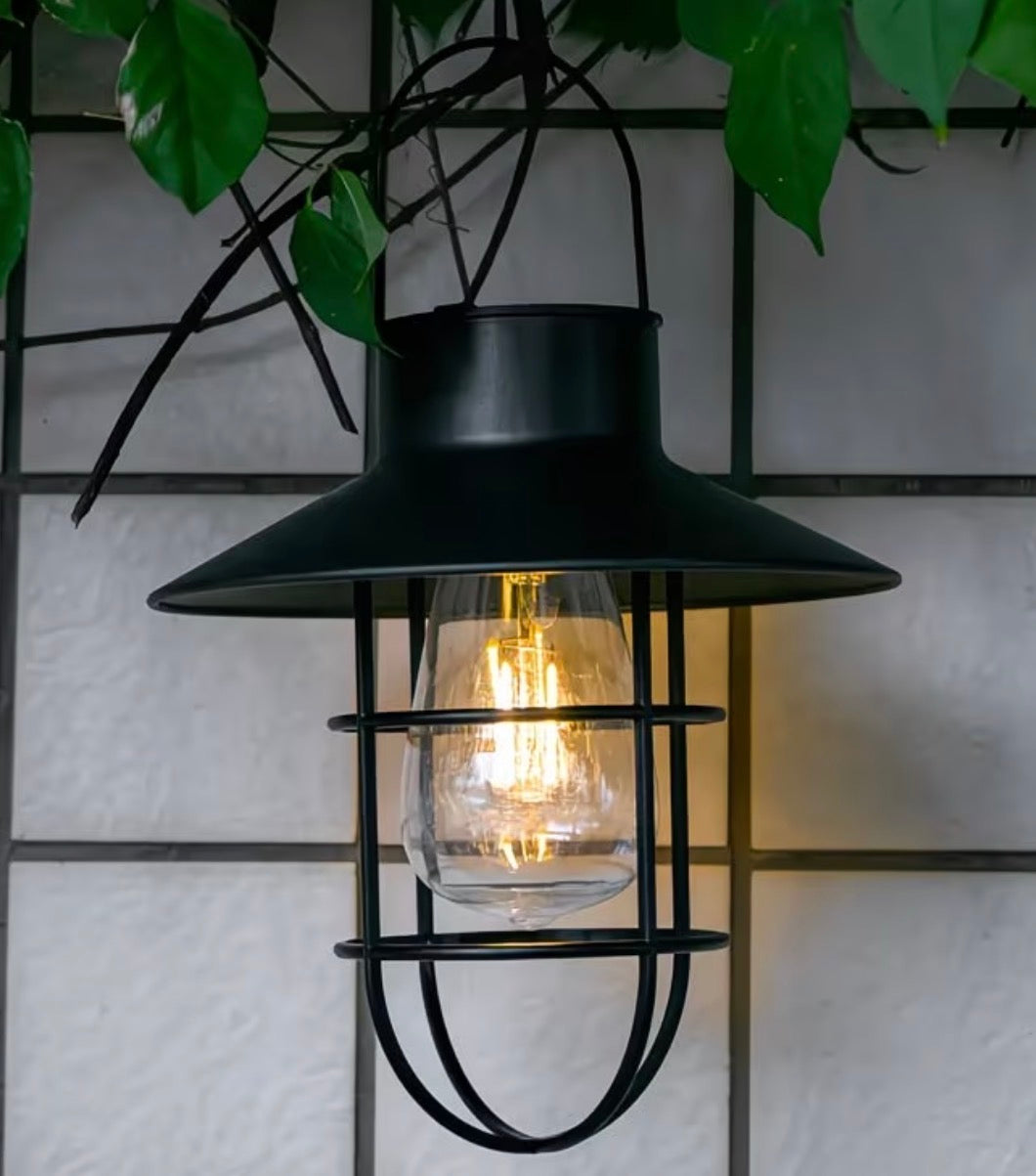 Black metal Solar Outdoor Lantern