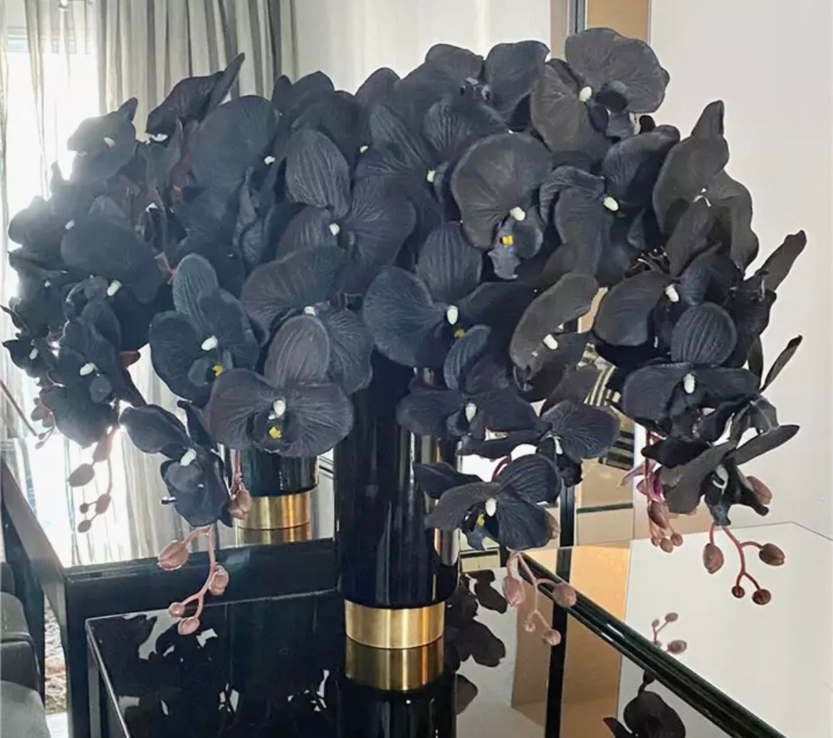 Black Artificial Orchid Stems