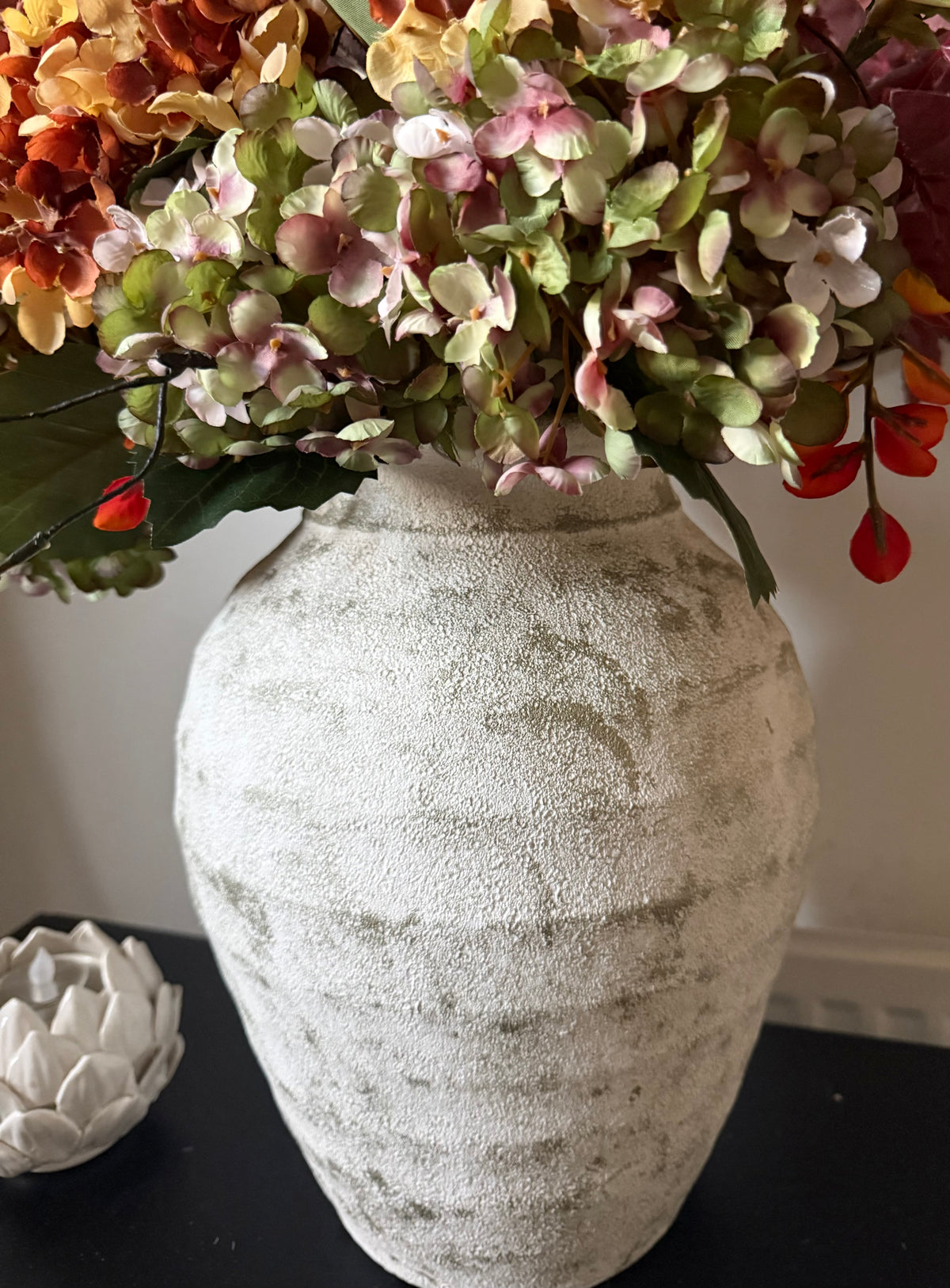 Autumn Pink Artificial Hydrangea Stem