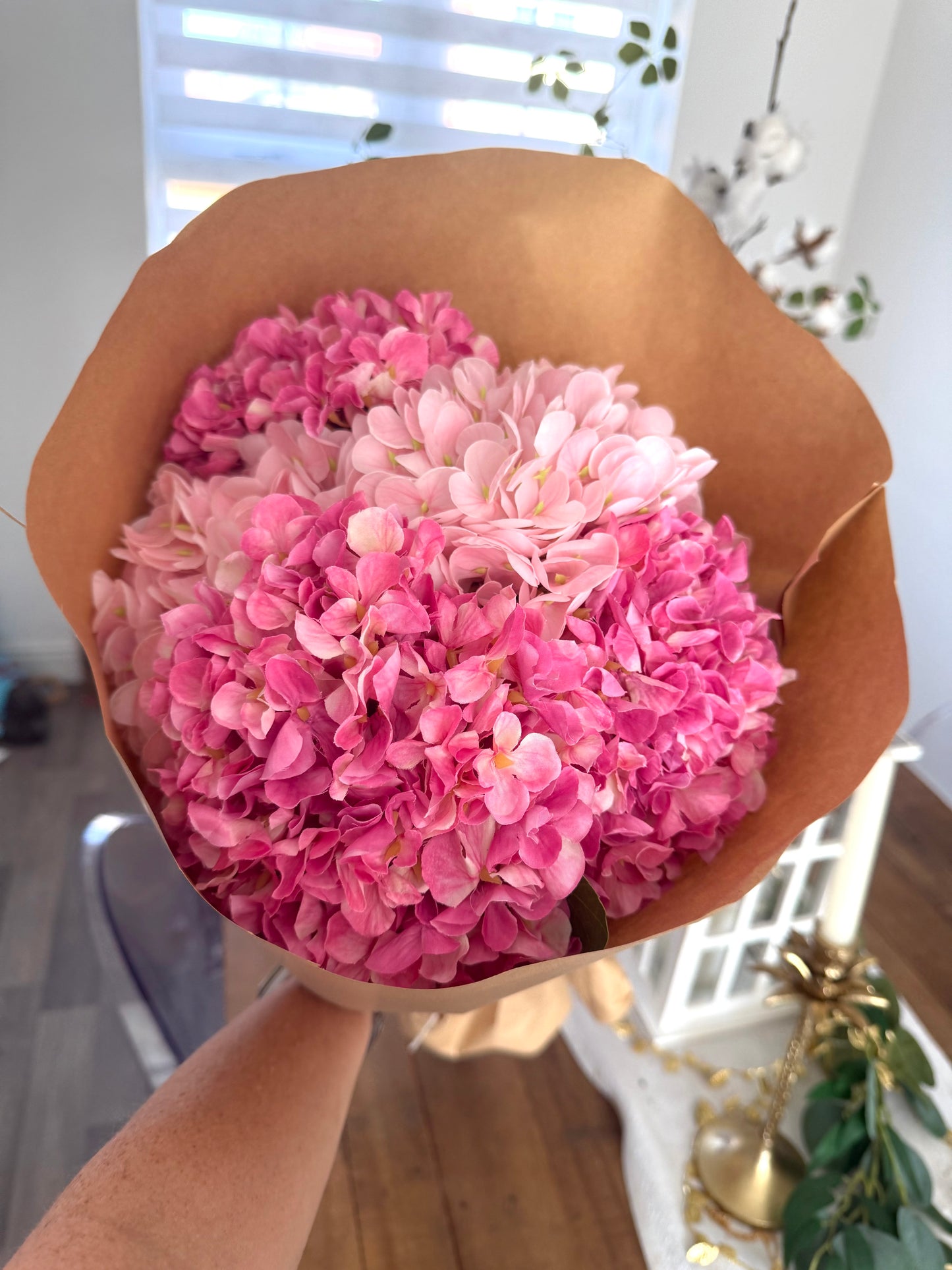 Light Pink Artificial Hydrangeas Stems
