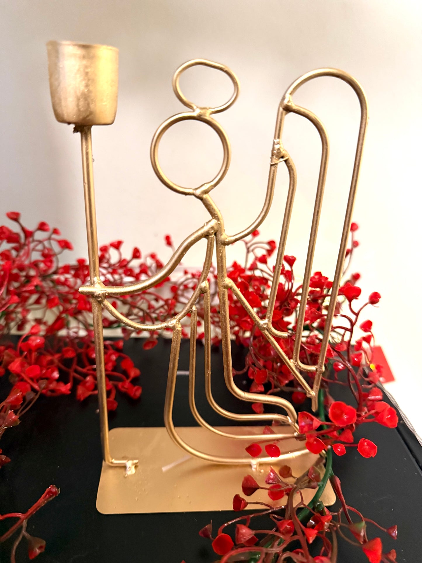 Gold Metal Angel Candle Holder