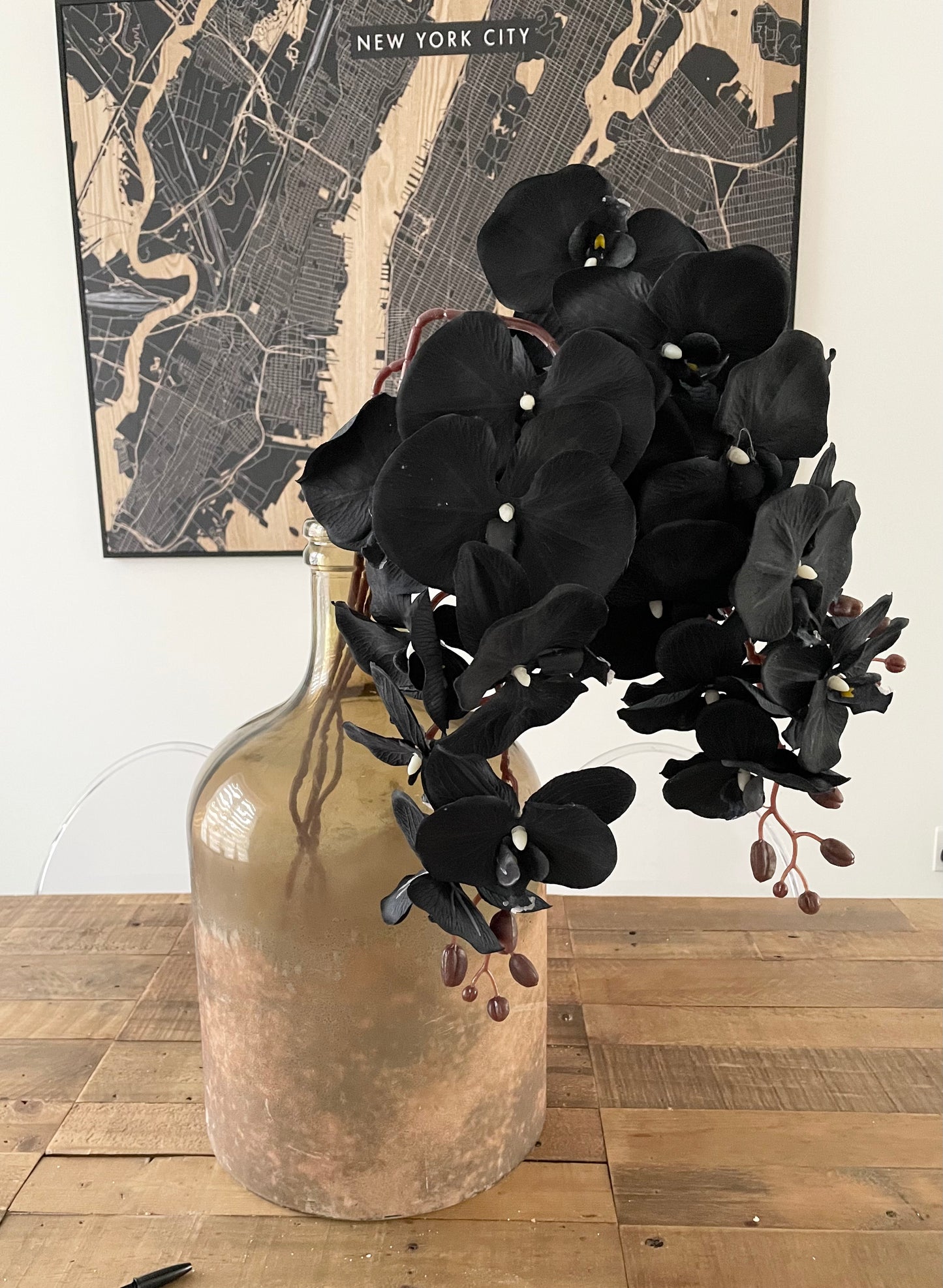 Black Artificial Orchid Stems
