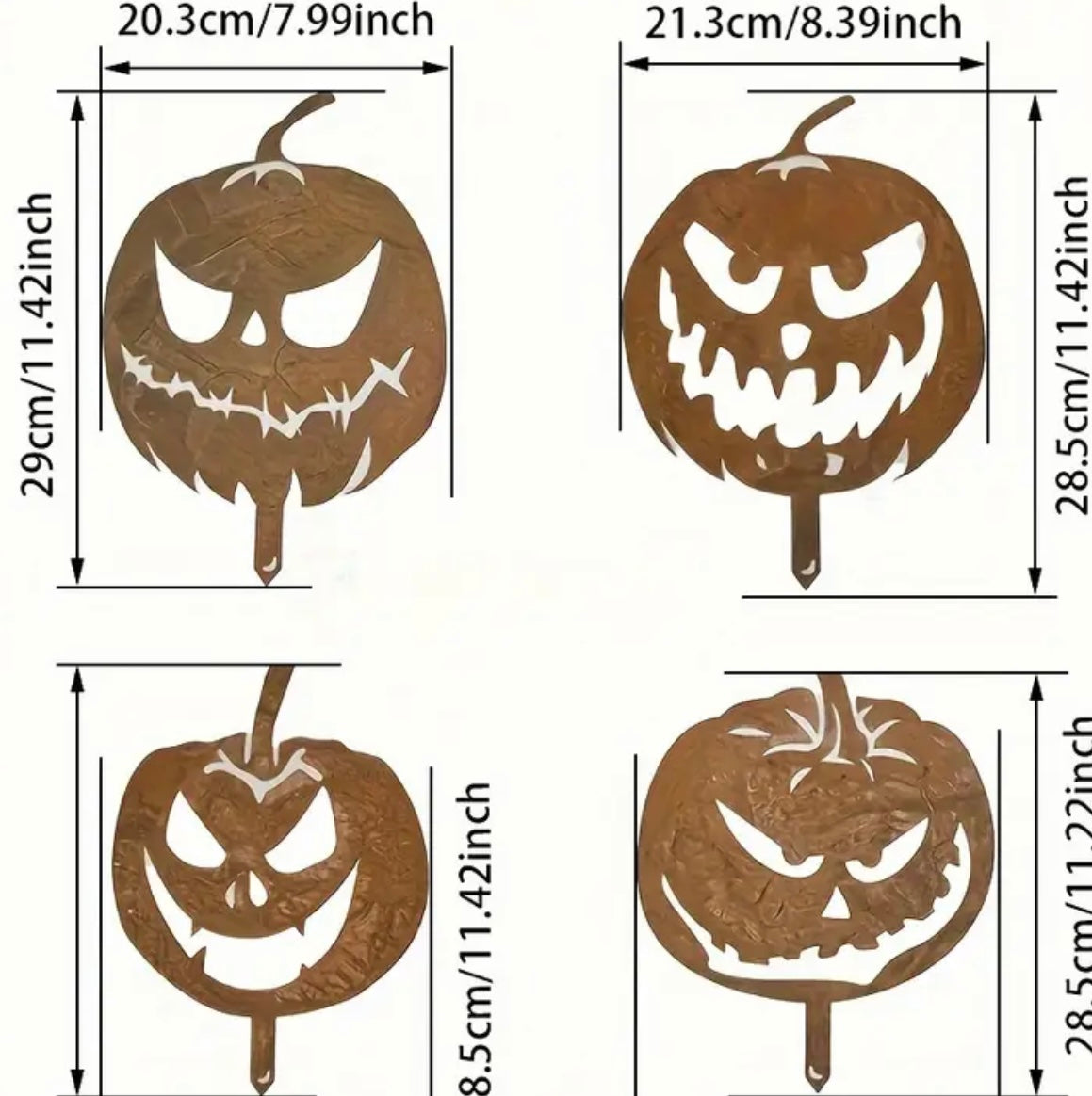 Halloween Light Up Outdoor Metal Pumpkins