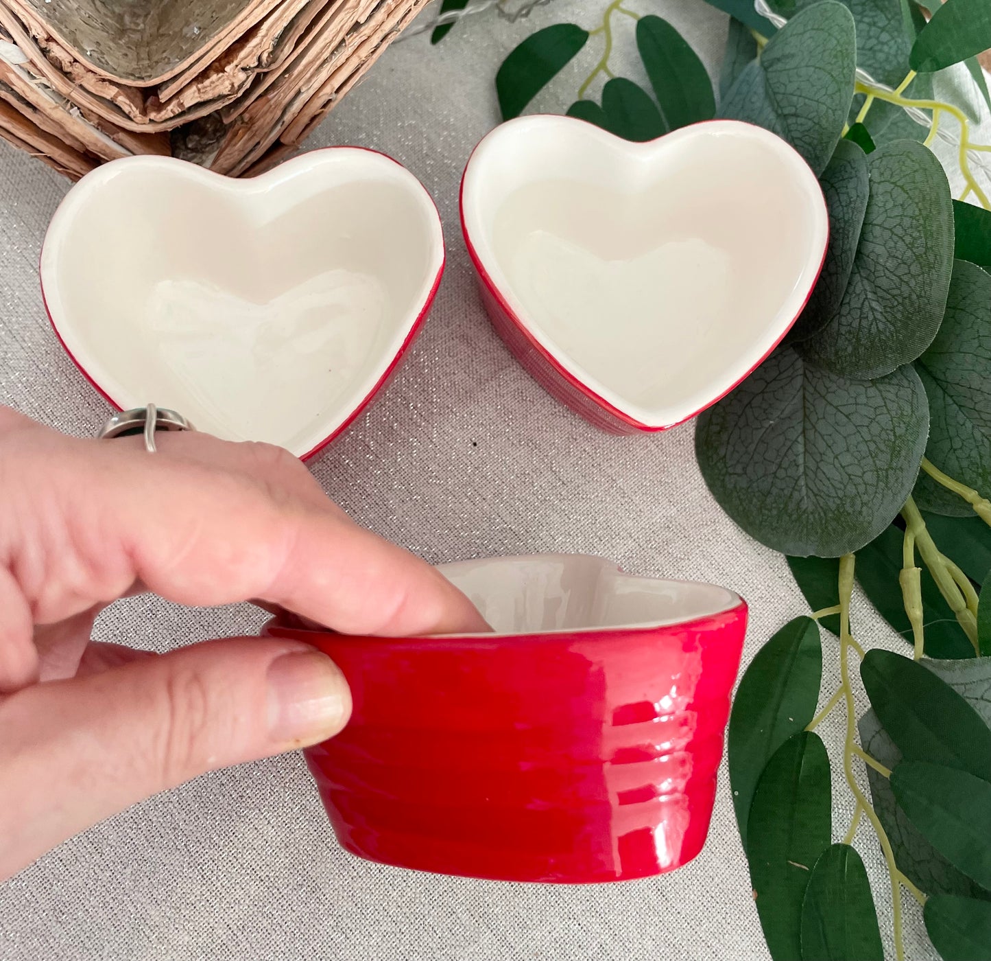 Set of 3 Small Heart Shaped Pots