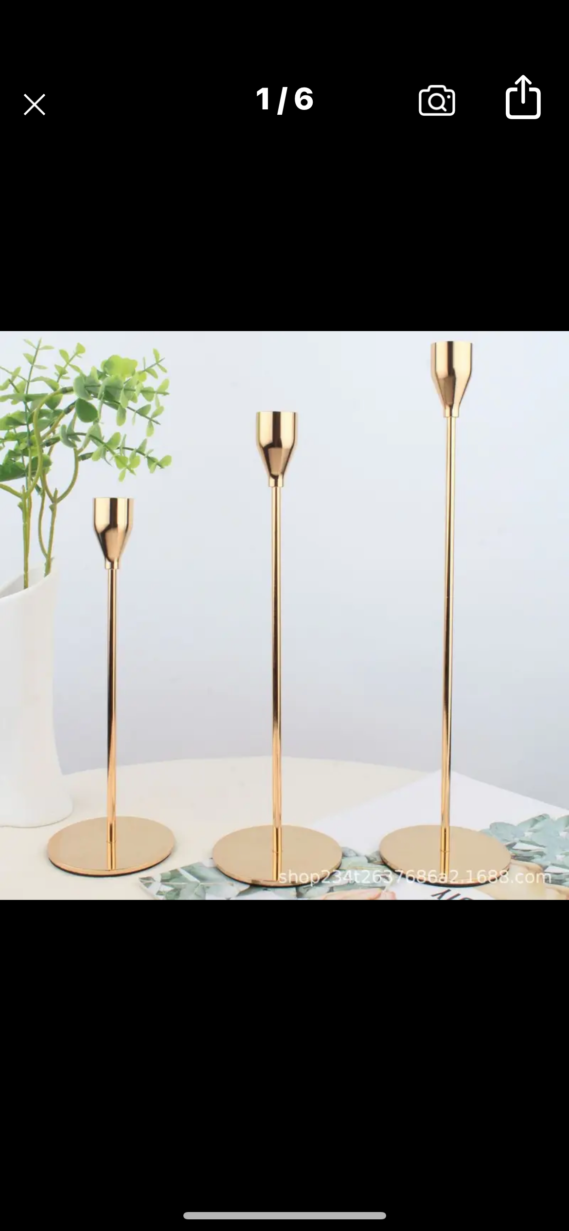 The Lyon Set of 3 Gold Metal Candle Holders
