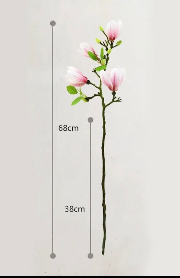 Artificial Pink Magnolia Stems