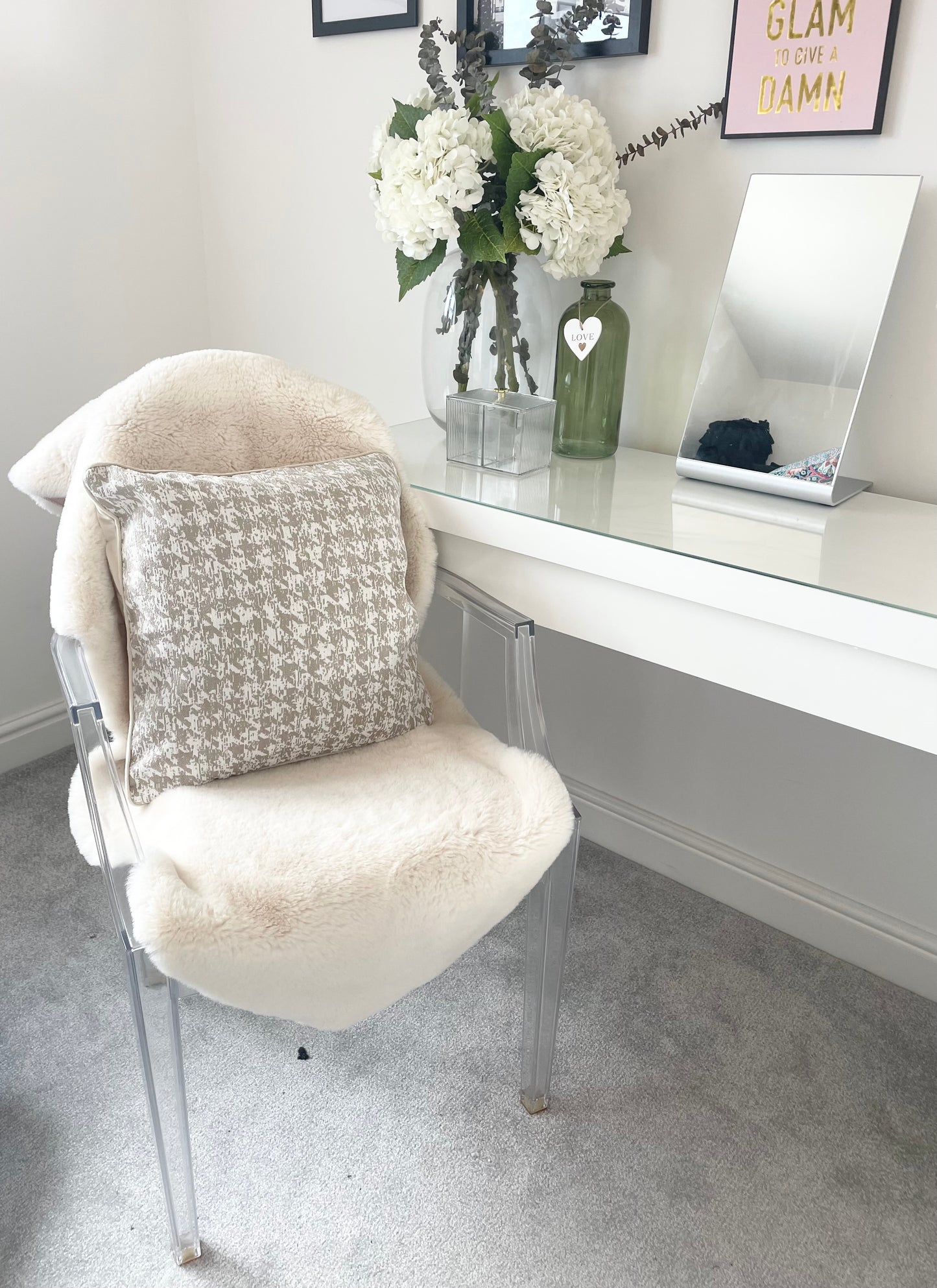 Cream Dogtooth Woven Cushion