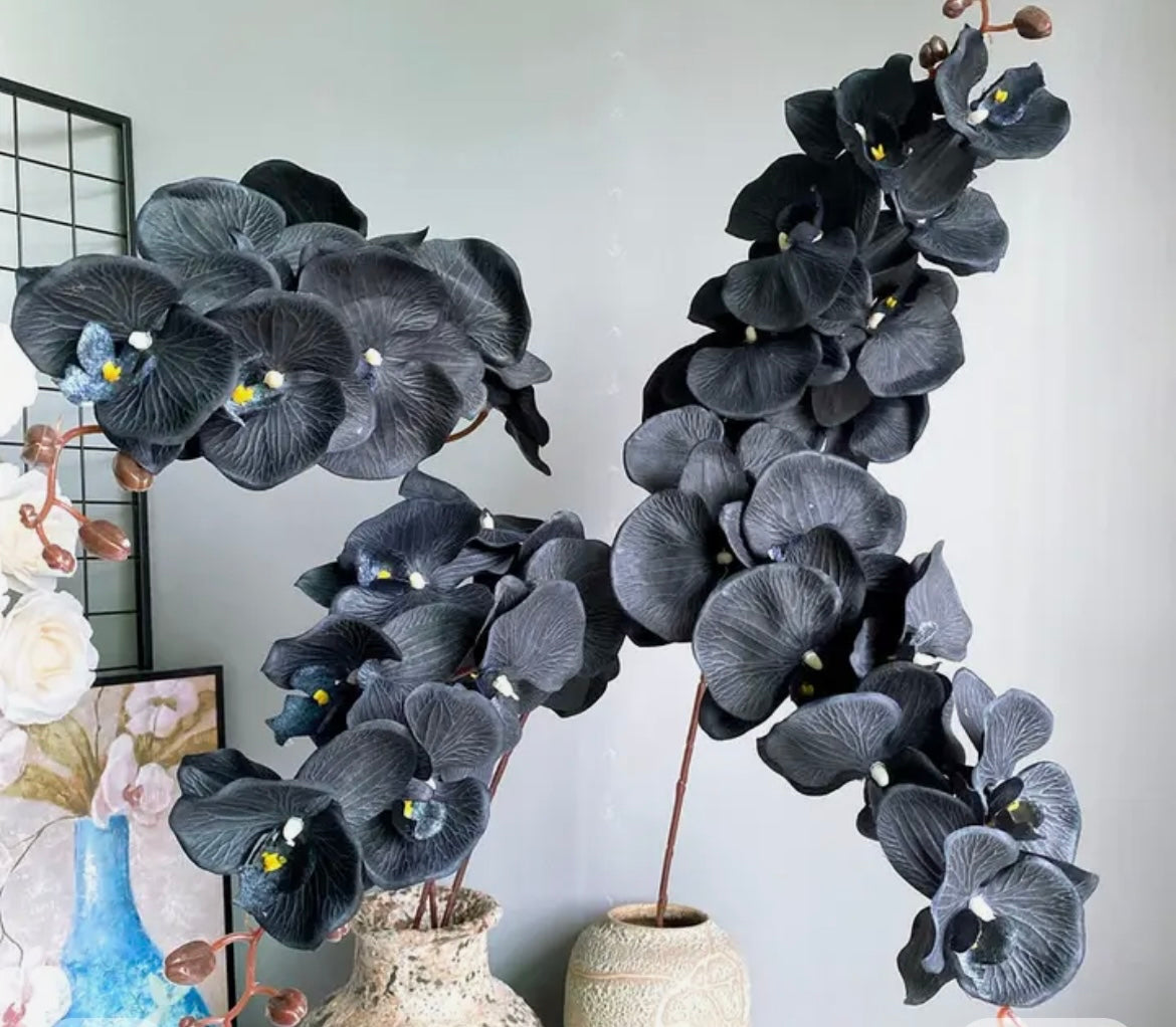 Black Artificial Orchid Stems