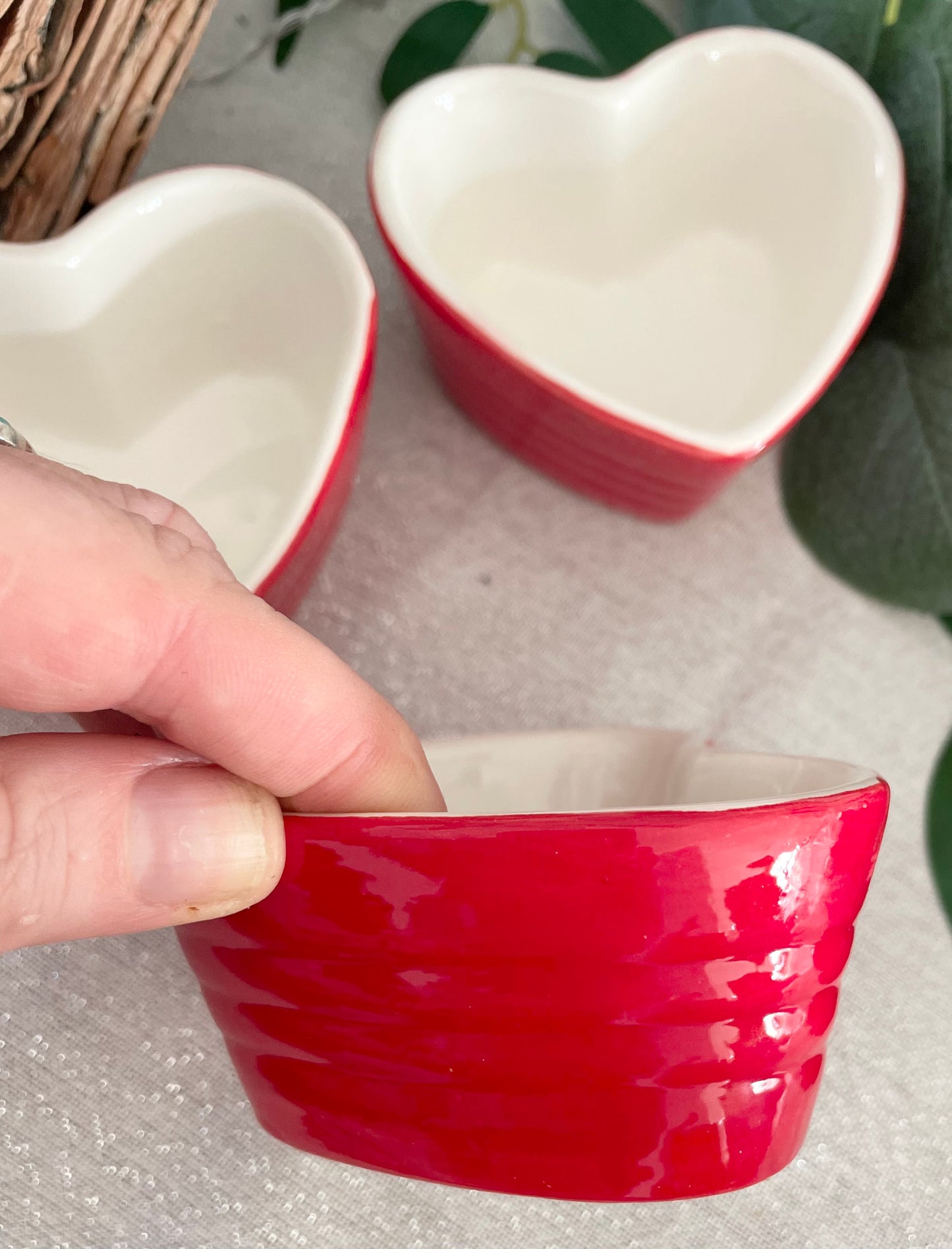 Set of 3 Small Heart Shaped Pots