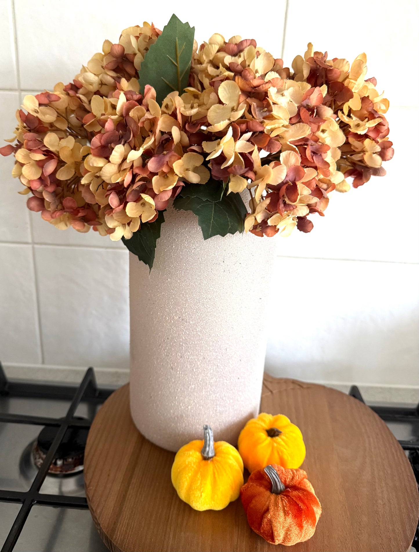 Burnt Orange Artificial Hydrangea Stems