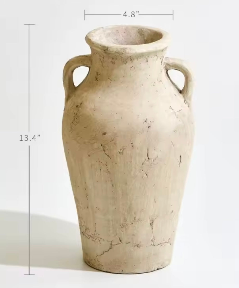 The Kelafino Off White Ceramic Vase