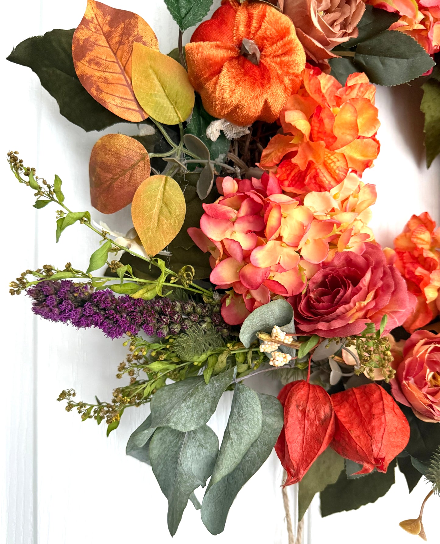 The Pumpkin & Chinese Lantern Door Wreath