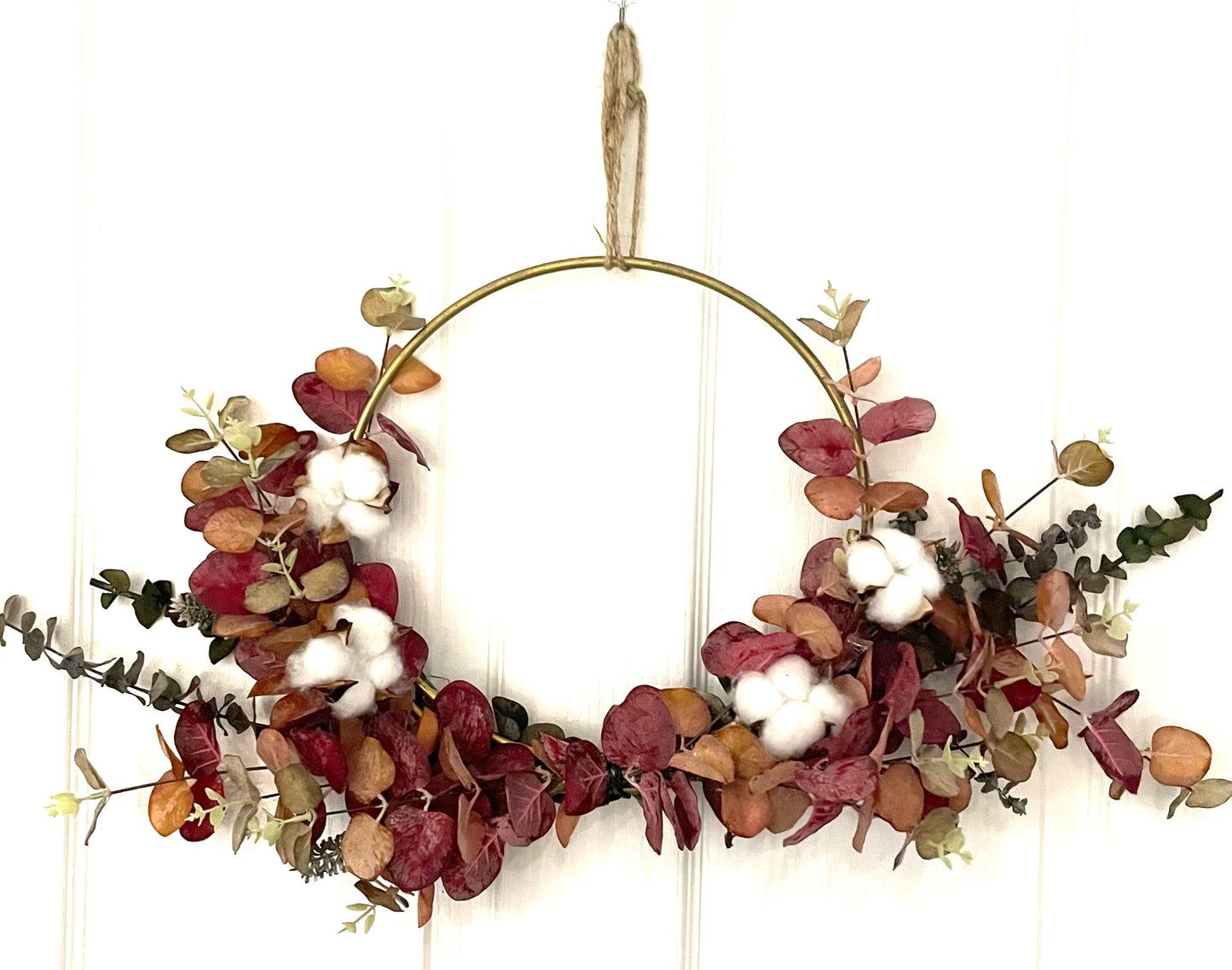 Autumn Cotton Boll Wreath