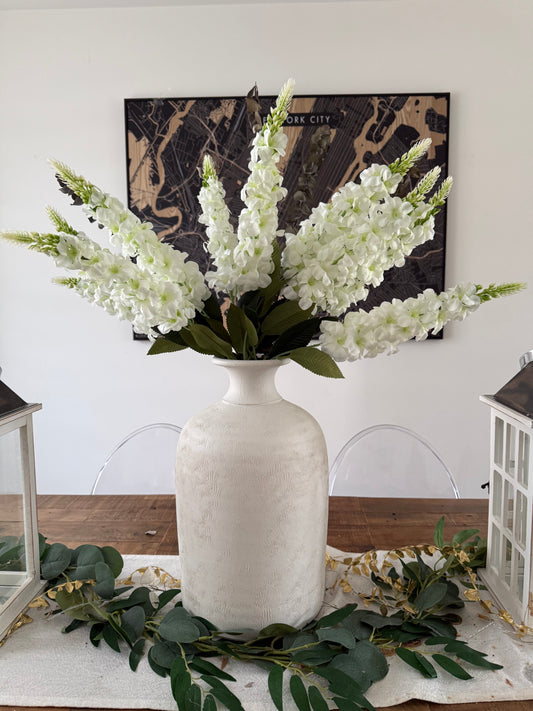 White Artificial Delphinium Stems