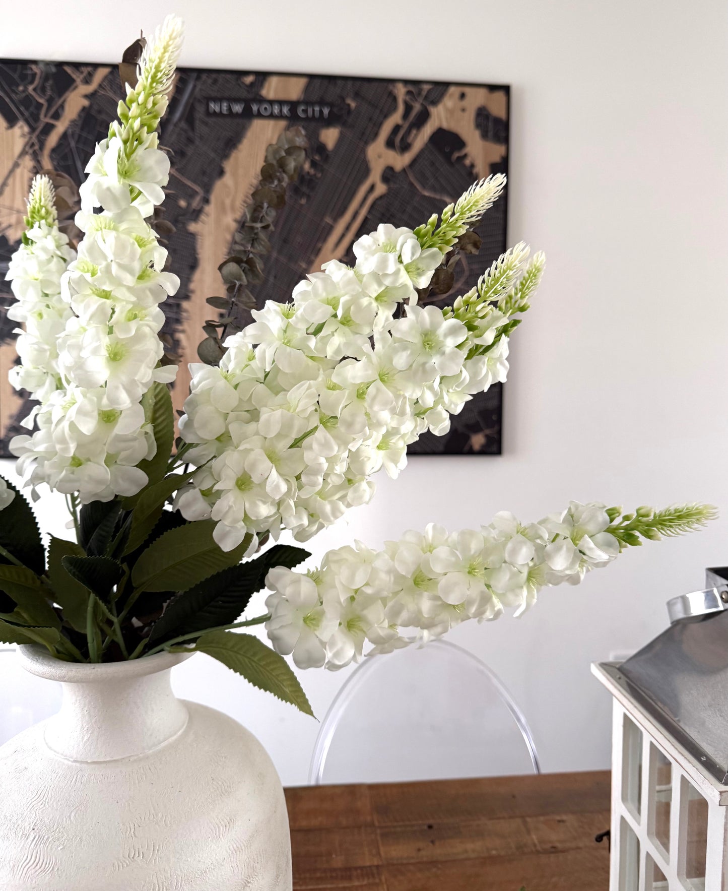 White Artificial Delphinium Stems