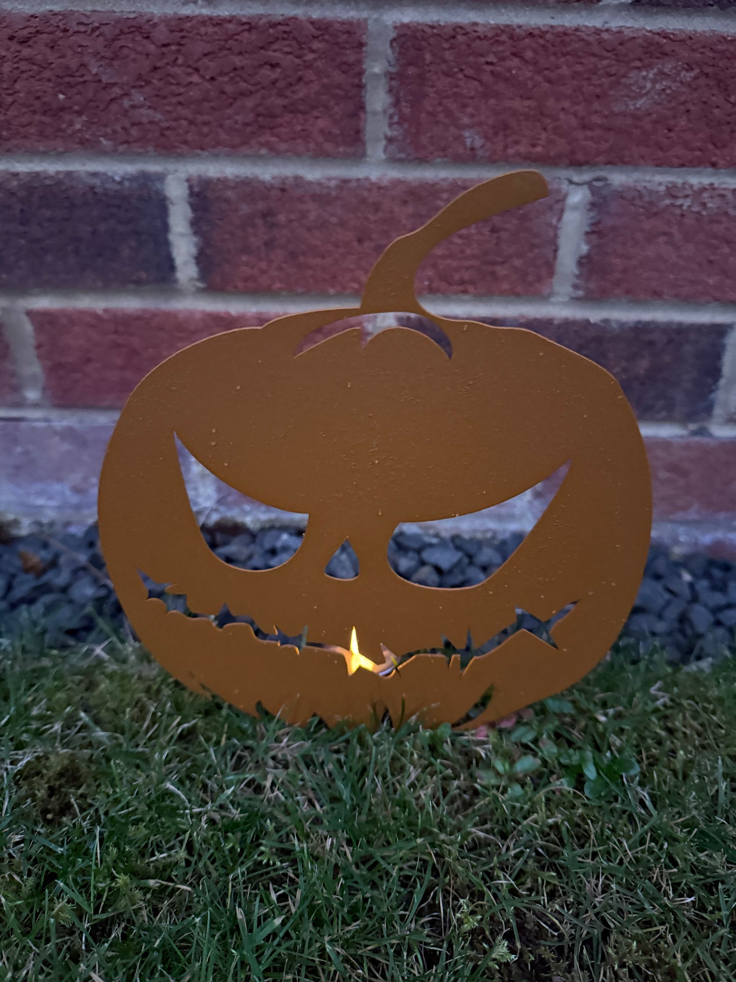 Halloween Light Up Outdoor Metal Pumpkins
