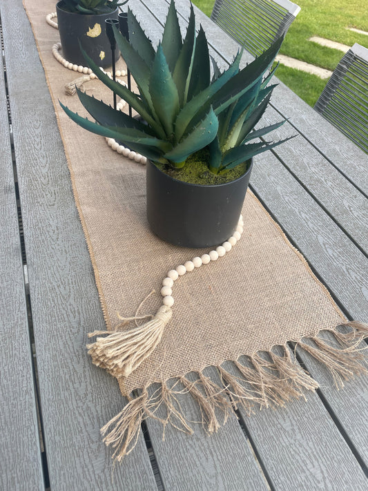 Hessian Natural Table Runner