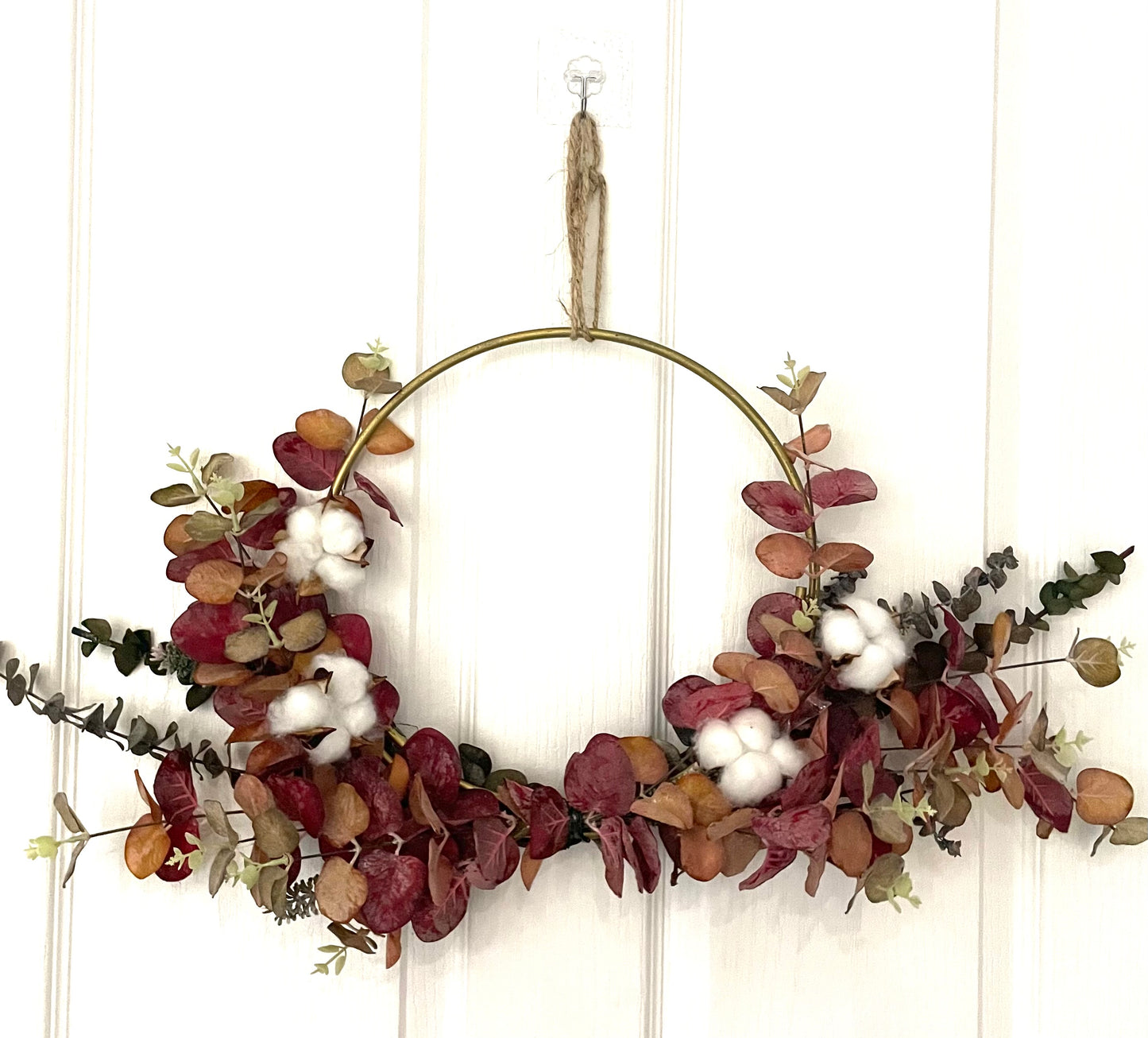 Autumn Cotton Boll Wreath