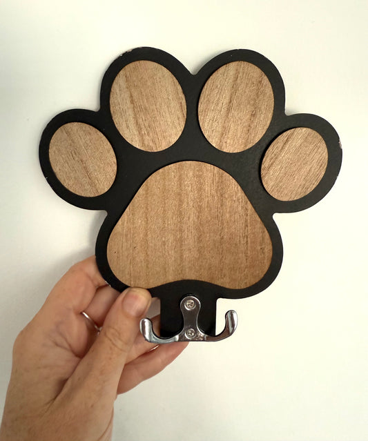 Paw Print Wooden Wall Hook