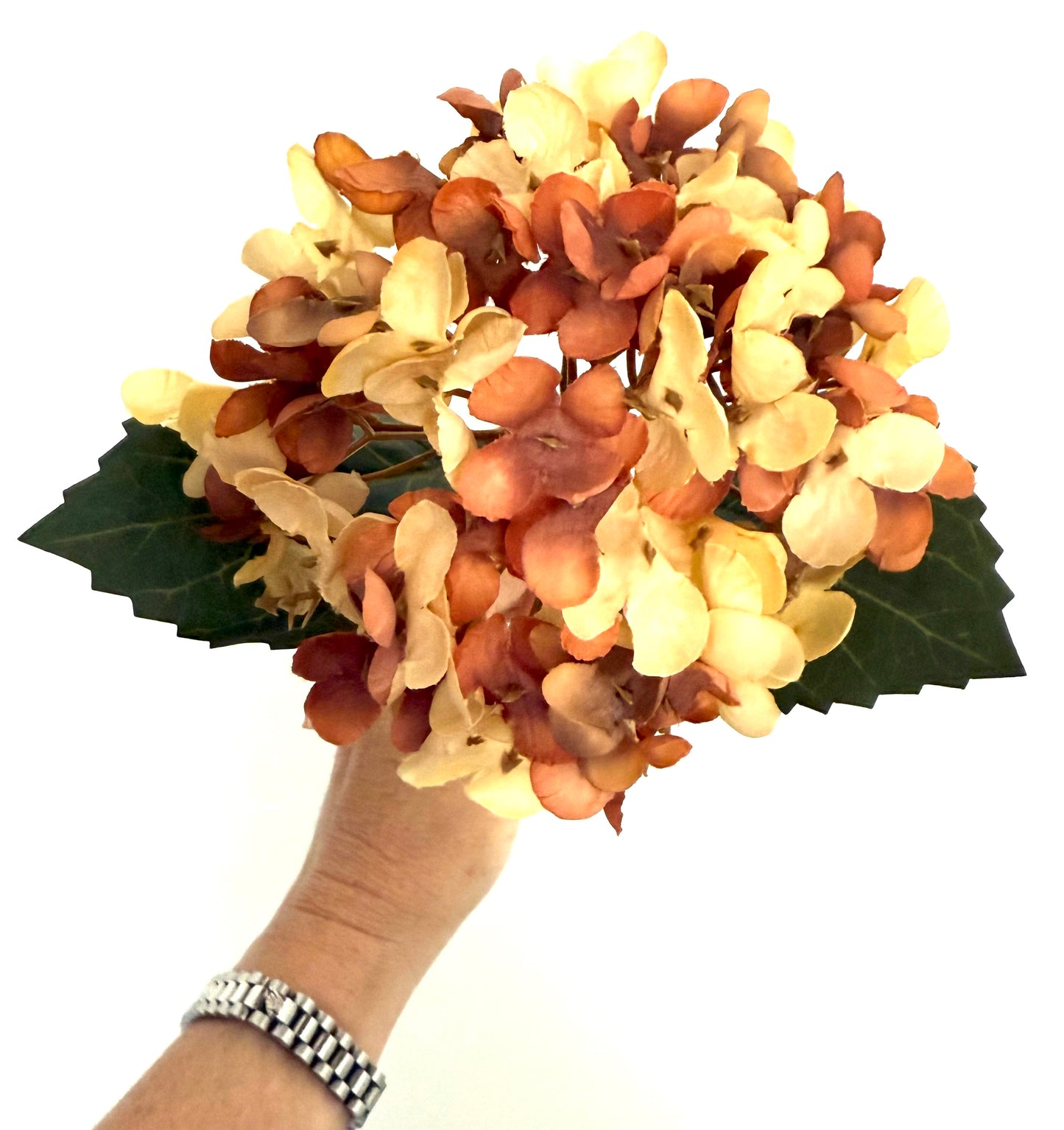 Burnt Orange Artificial Hydrangea Stems