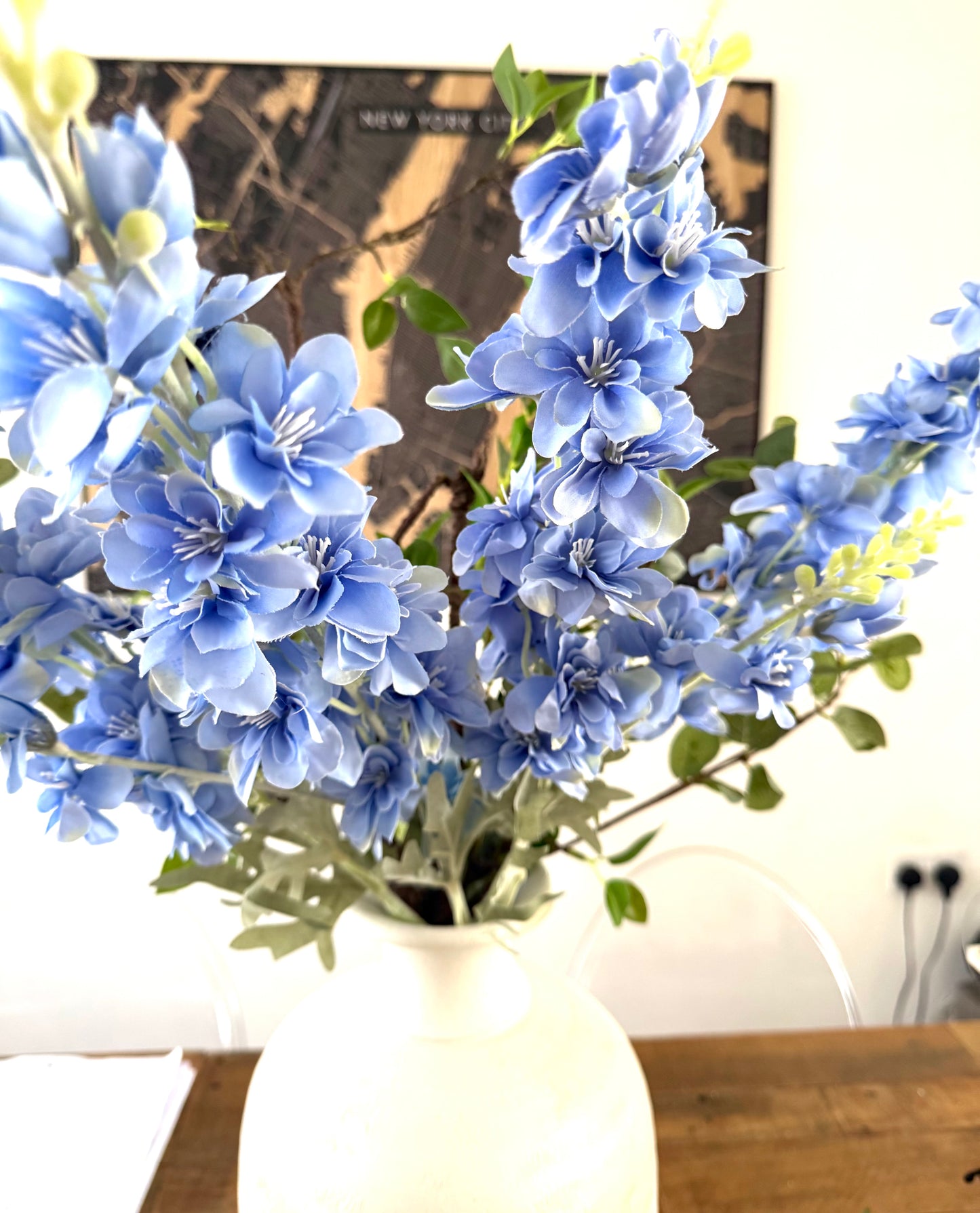 Blue Artificial Large Delphinium Stems