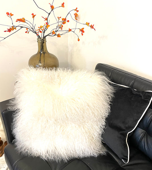 The Valais Real Sheepskin Cushion