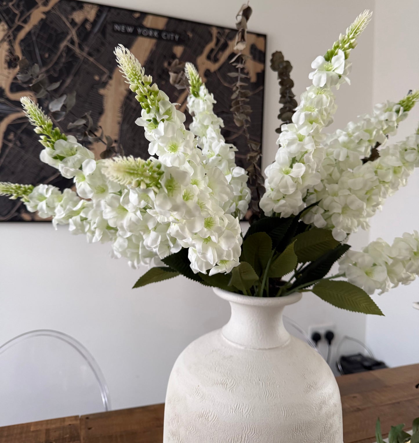 White Artificial Delphinium Stems