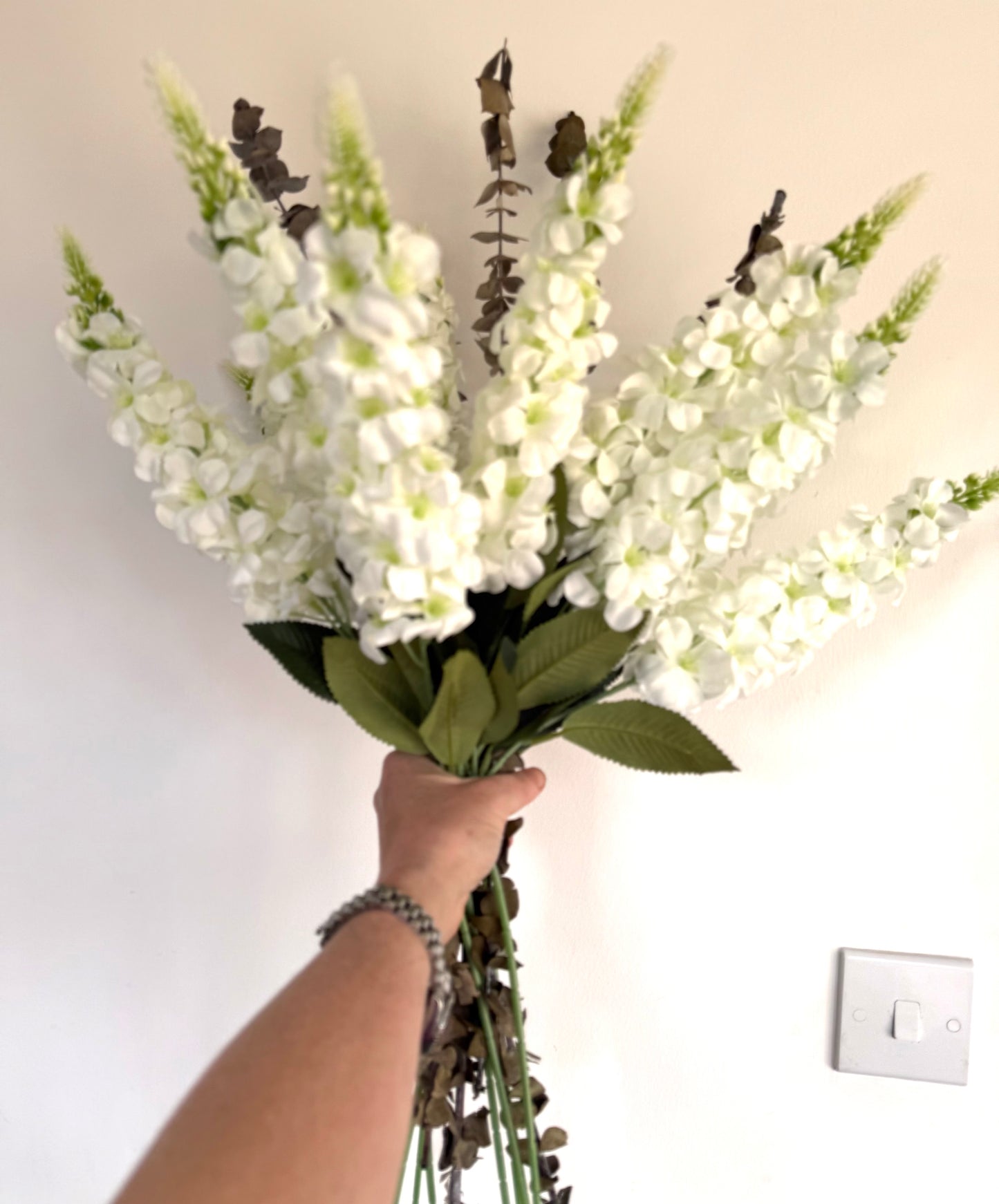 White Artificial Delphinium Stems