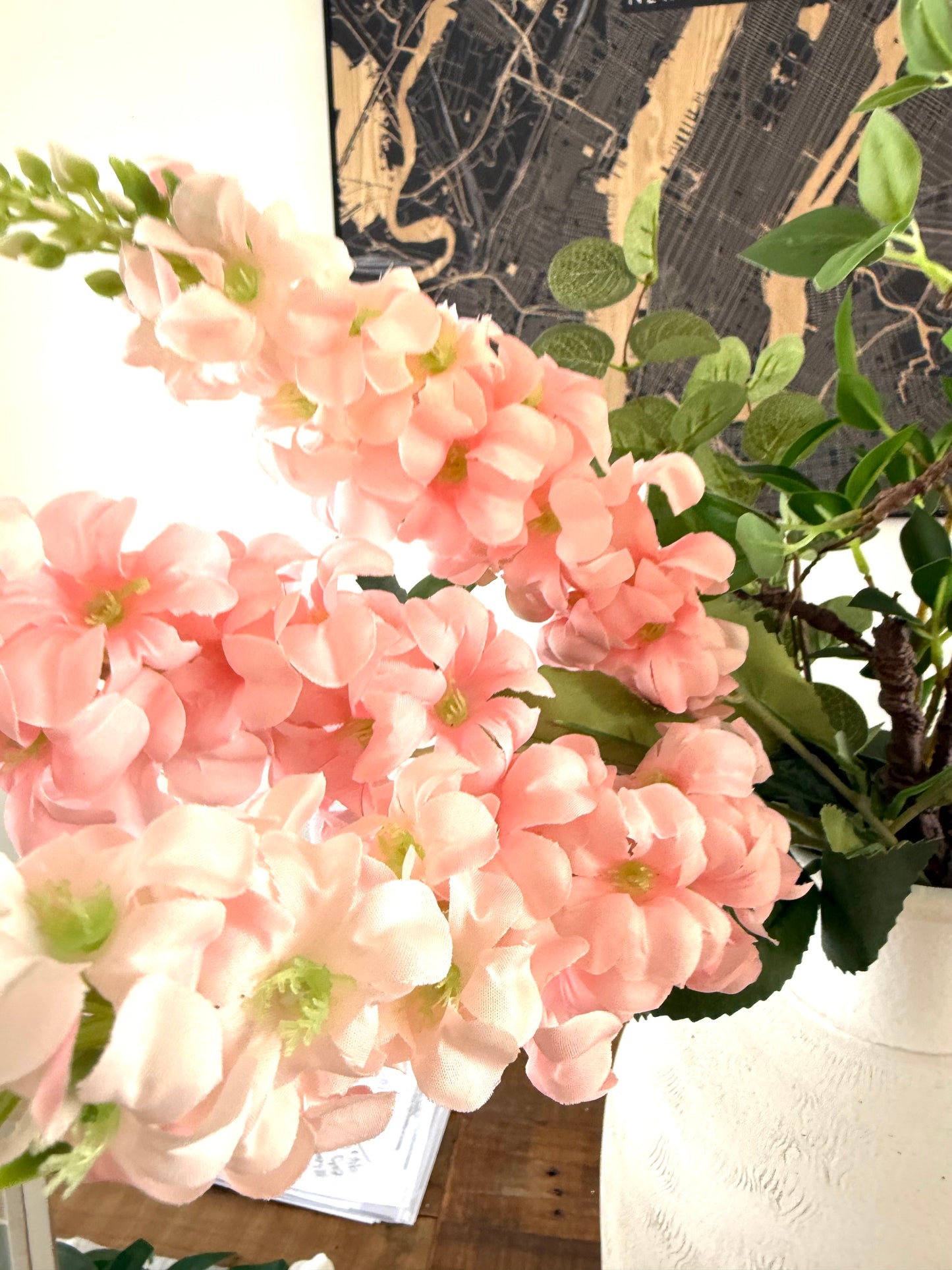 Pink Artificial Delphinium Stems