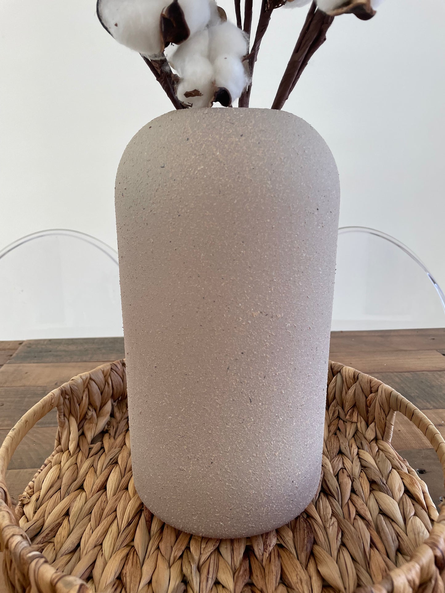 The Anoa Stone Effect Textured Glass Vase