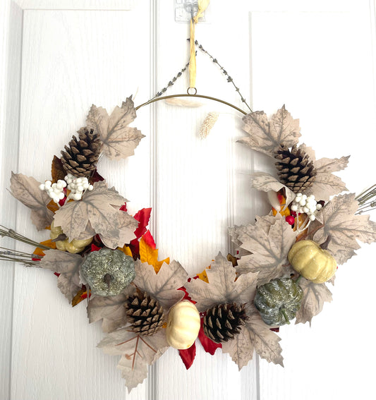 The Artificial Pumpkin & Lavender Wreath