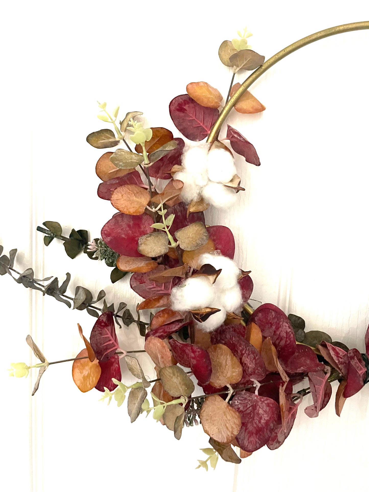 Autumn Cotton Boll Wreath