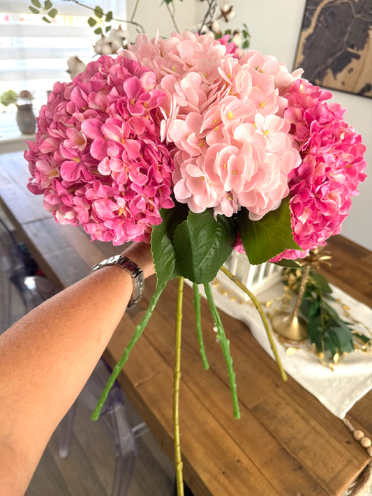 Light Pink Artificial Hydrangeas Stems