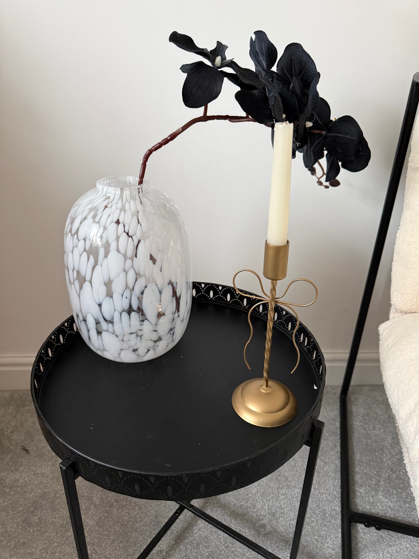 Gold Bow Metal Candle Holder