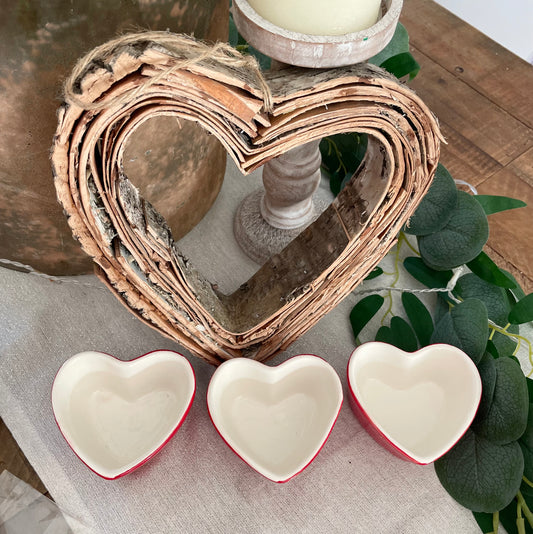 Set of 3 Small Heart Shaped Pots