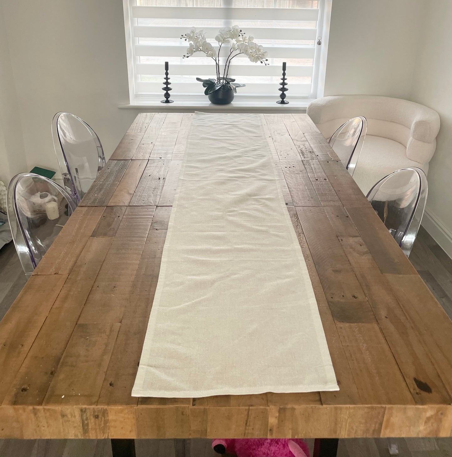 Cream & Gold Cotton Table Runner