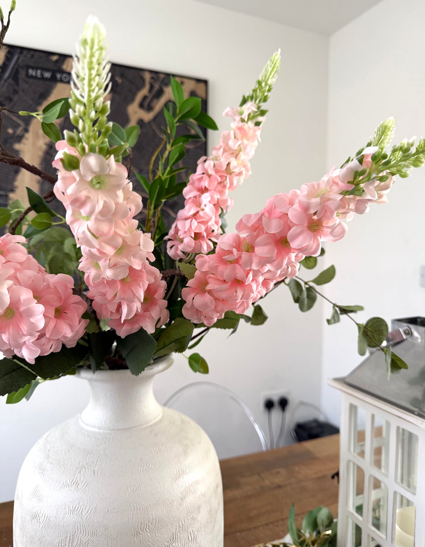 Pink Artificial Delphinium Stems