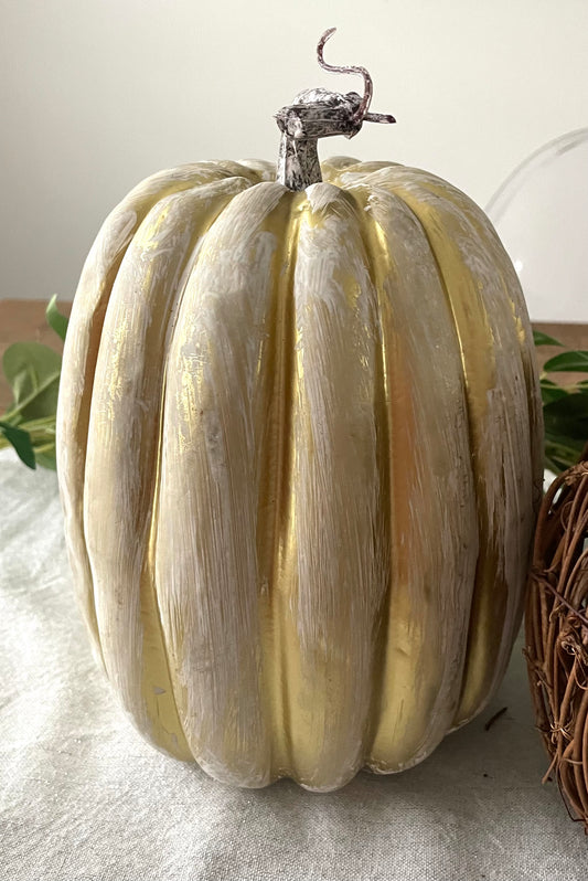 Large Gold Artificial Pumpkin