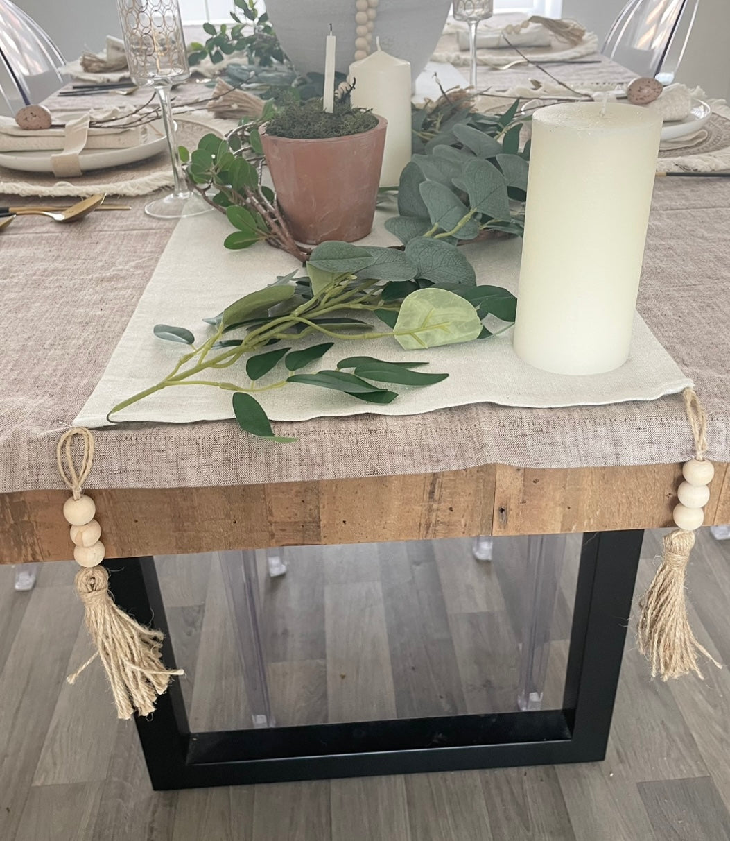 Boho Beaded Table Runner