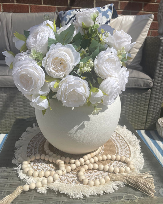 Artificial White Rose Bunch