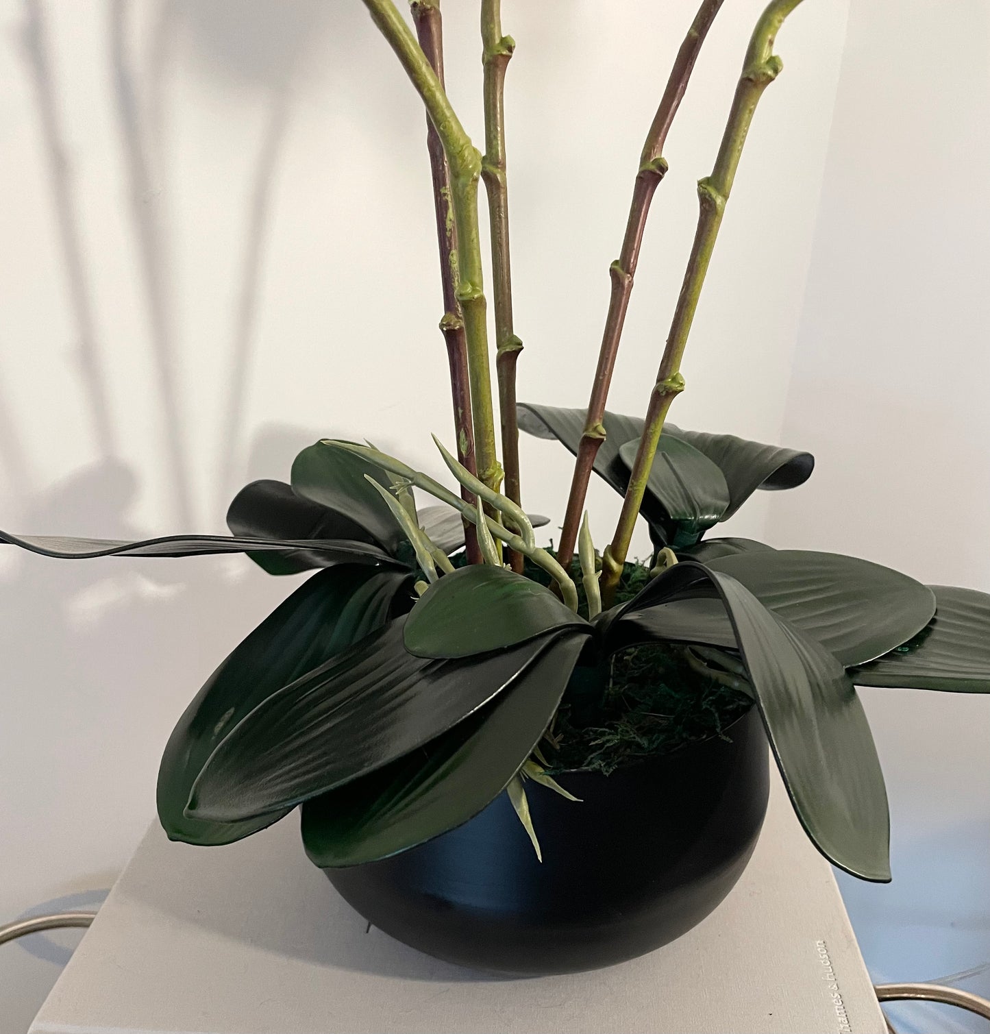 Large Artificial Orchid Plant in Pot .