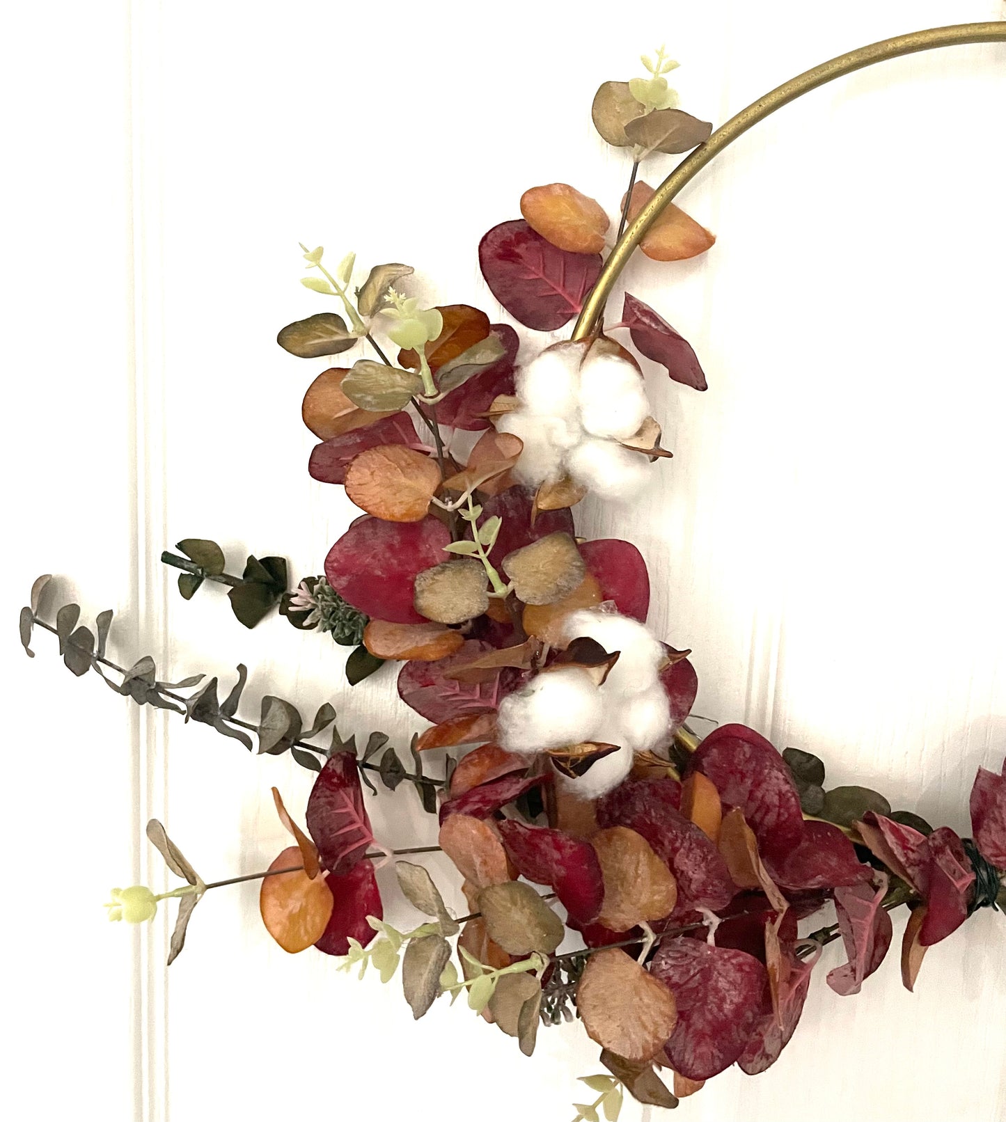 Autumn Cotton Boll Wreath