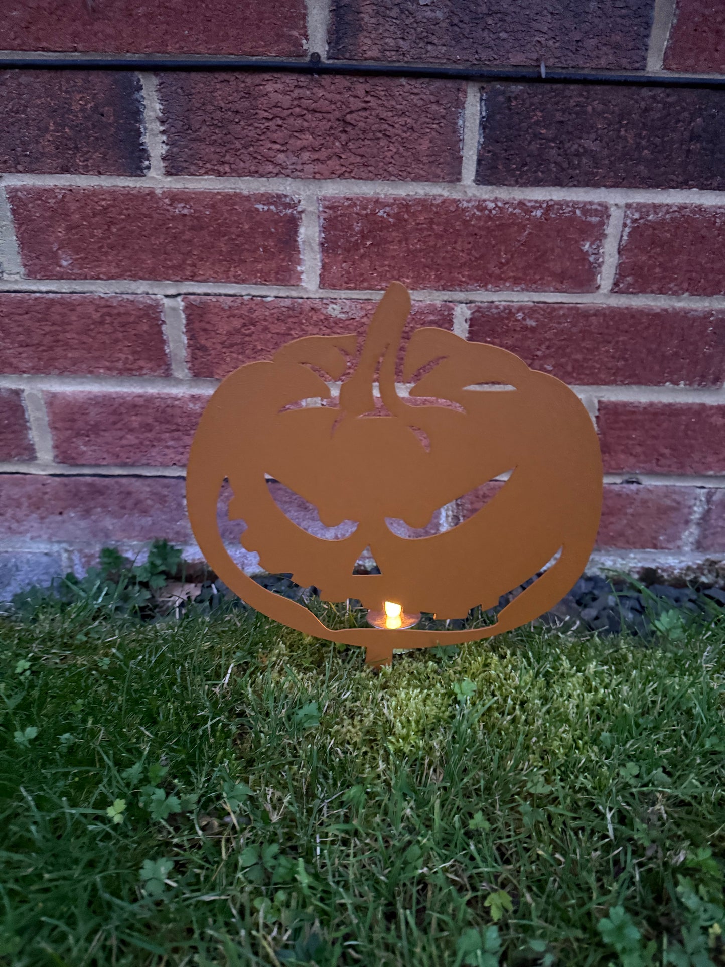Halloween Light Up Outdoor Metal Pumpkins