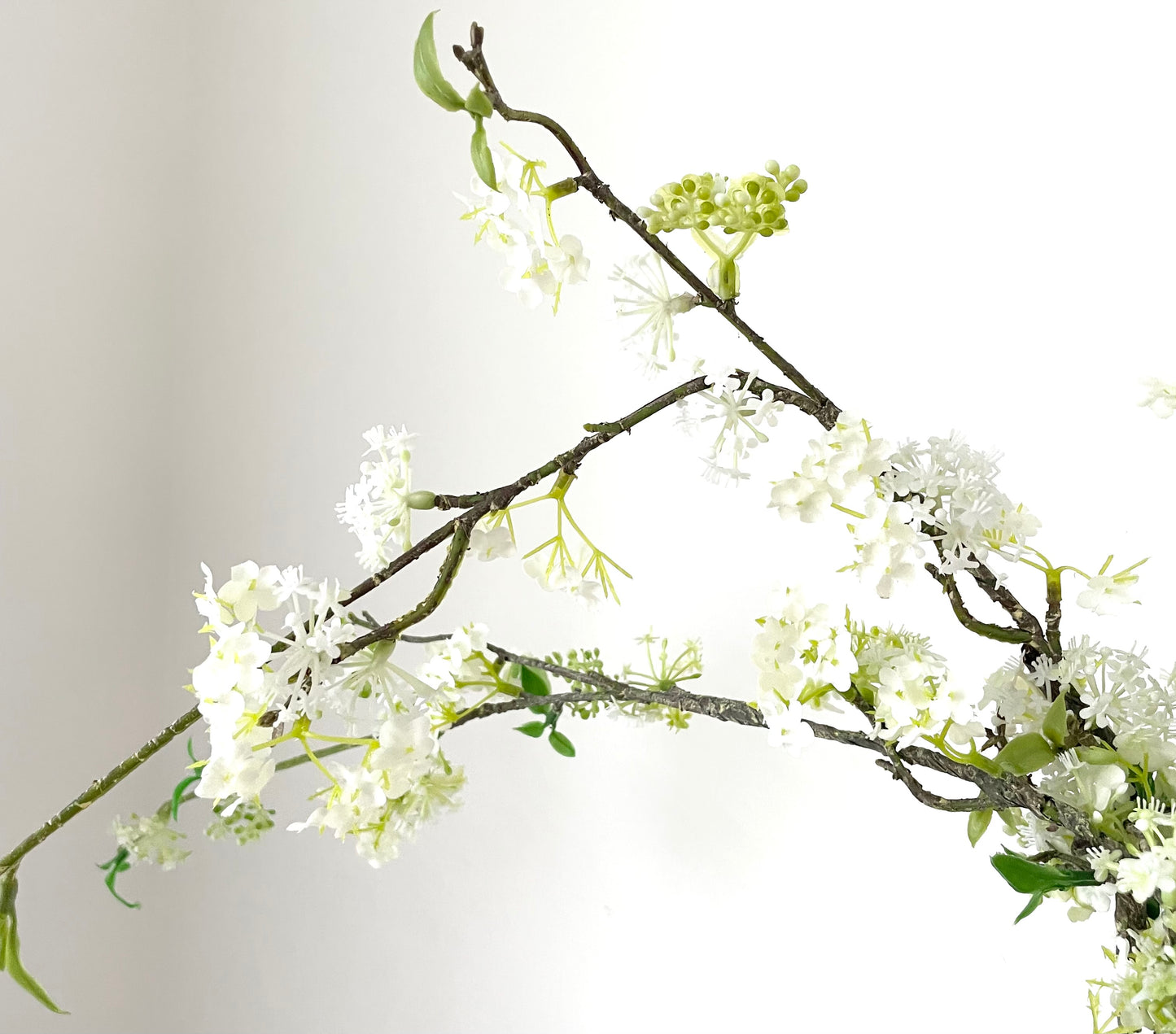 Artificial White Willow Blossom Stems