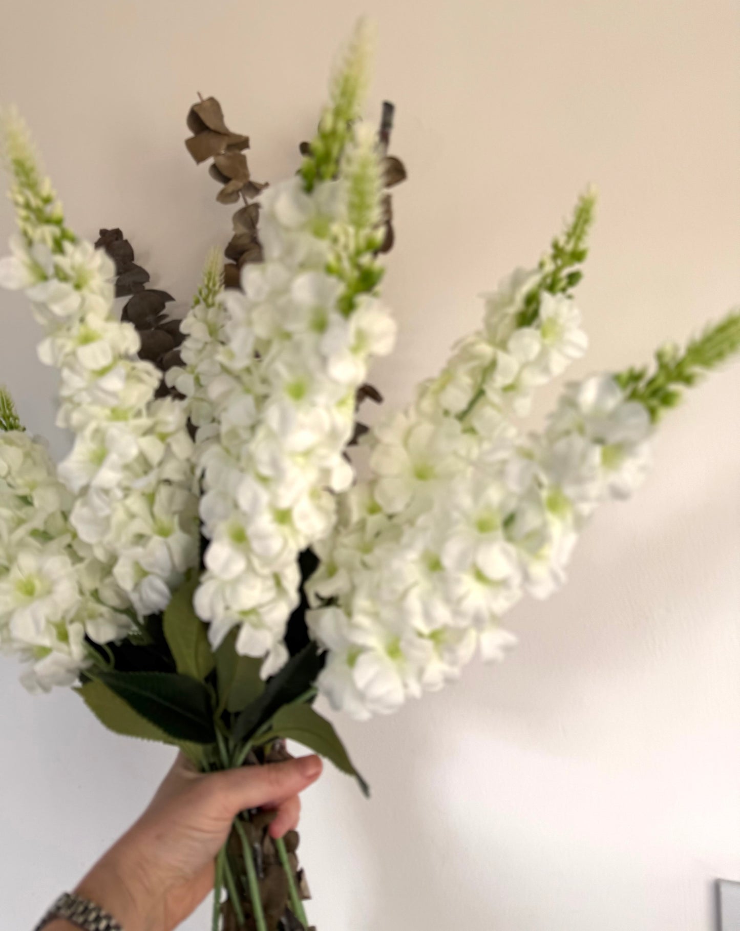 White Artificial Delphinium Stems
