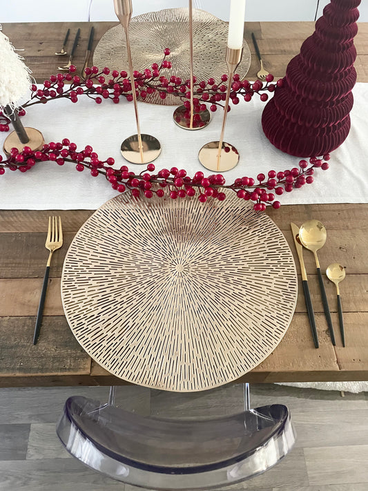 Set of 2 Gold Large Table Placemats