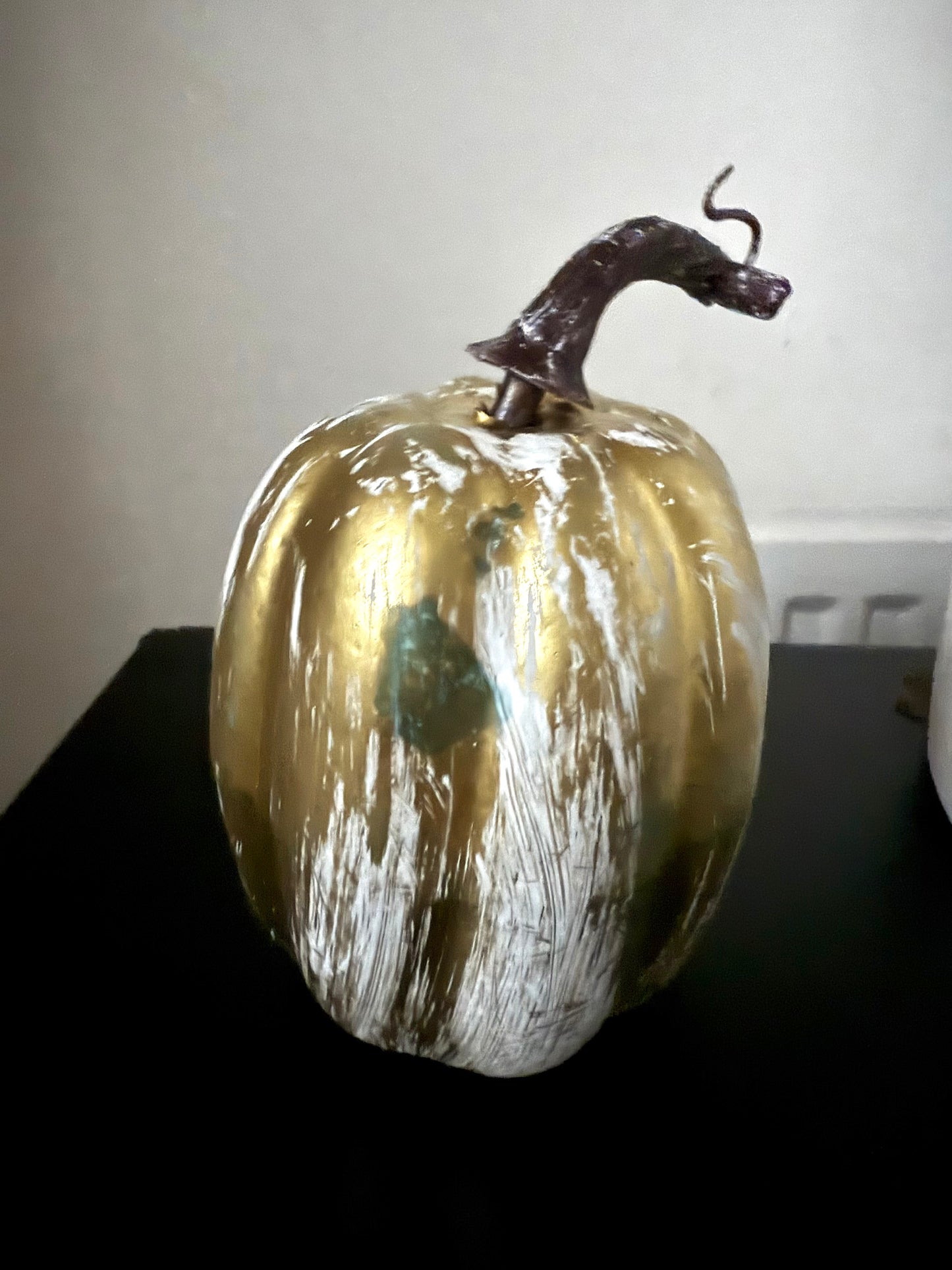 Set Of 2 Gold Effect Pumpkins