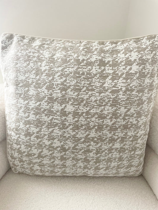 Cream Dogtooth Woven Cushion