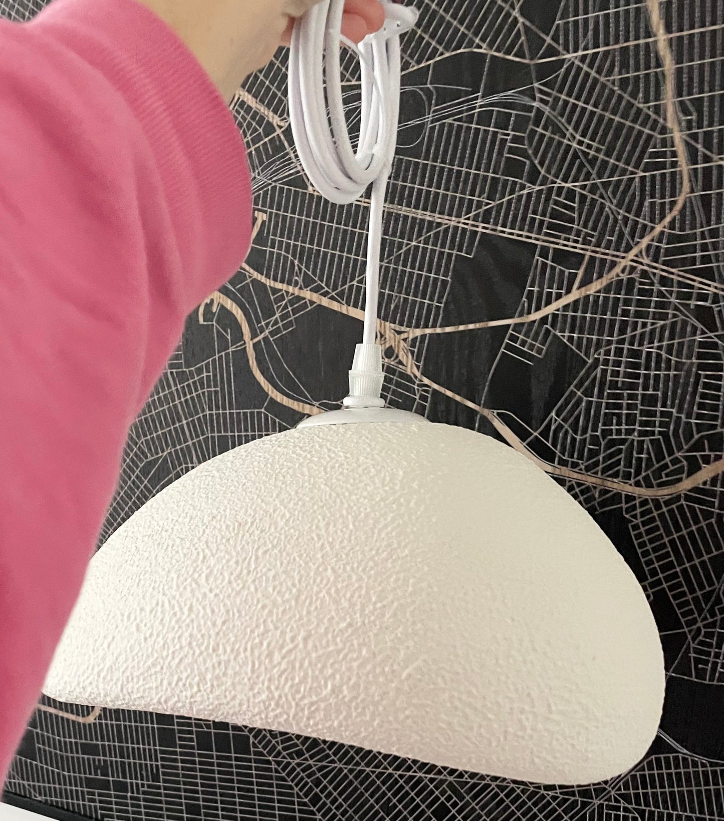 The Helsinki Wabi Sabi Small Cream Moulded Cocoon Lampshade