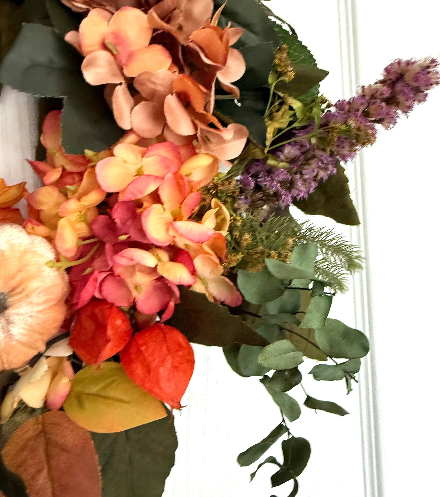 The Pumpkin & Chinese Lantern Door Wreath